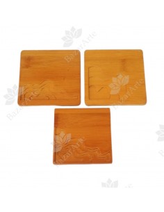 Set de posavasos en bambú 8x8