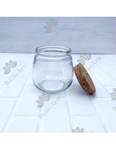 Vaso con tapa corcho, 120grs